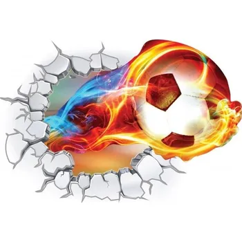 Samolepící dekorace Nálepka na zeď 3D fotbalový míč 65 x 95 cm