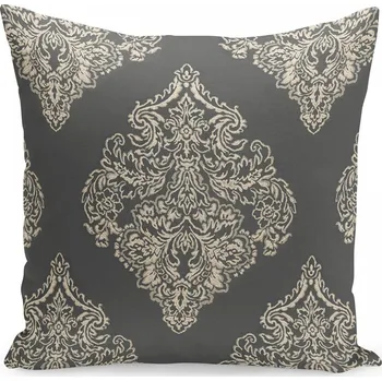 Povlak na polštářek Dekorační hnědý povlak na polštář s ornamenty 45x45 cm