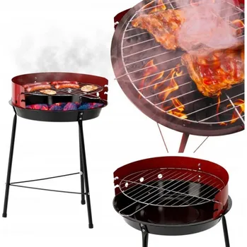 Zahradní gril Kulatý zahradní gril 41 X 33,5 X 46,5 cm - červený