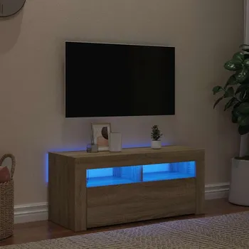 Televizní stolek vidaXL TV skříňka s LED osvětlením 90 x 35 x 40 cm [804320] Barva: dub sonoma