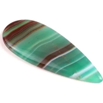 Přírodní kámen Kabošon Green Line Bandate Agate č.5813 (53x21x5mm)