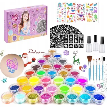 Odstranitelné tetování SADA BROKÁTOVÝCH TETOVÁNÍ PRO DĚTI OMYVATELNÉ GLITTER TATTOO