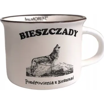 BIESZCZADY Keramický hrnek, bílý