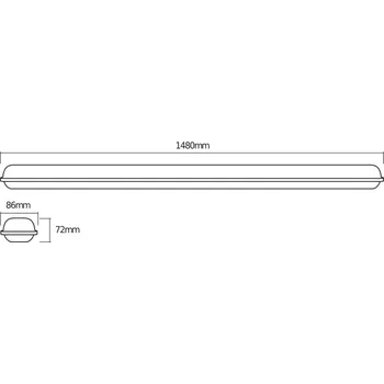 Lampička OSRAM LED lampa do vlhkých prostor SUBMARINE INTEGRATED, 148 cm, IP65 šedá LED 48 W celkem - Doprava zdarma
