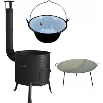 Pánev Sada smaltovaných ocelových kotlíků s grilovací deskou