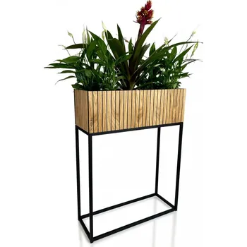 Květináč Vysoký květináč z přírodní dubové dýhy LOFT FIORINO 62X22X80 cm