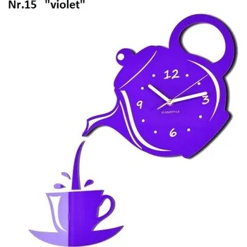 Hodiny Nástenné hodiny do kuchyne s tichým chodom fialová