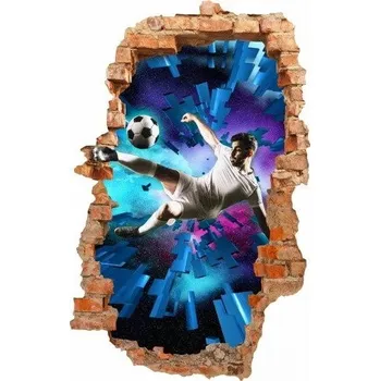 Samolepící dekorace Nálepka na zeď pro fotbalové fanoušky s 3D efektem 95 x 150 cm