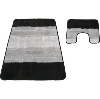 Koupelnová předložka Sada dvou koupelnových předložek černé barvy Šířka: 50 cm | Délka: 80 cm