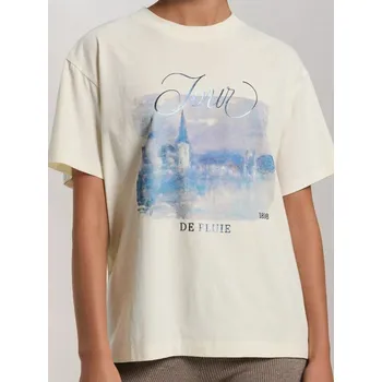 Sinsay - Tričko s krátkými rukávy a potiskem - béžová - 887GS-02X - 887GS-02X-L