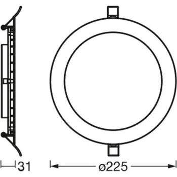 Lampička OSRAM LED stropní svítidlo SLIM, Ø 23 cm, 6 500 K, bílé bílá LED 22 W celkem