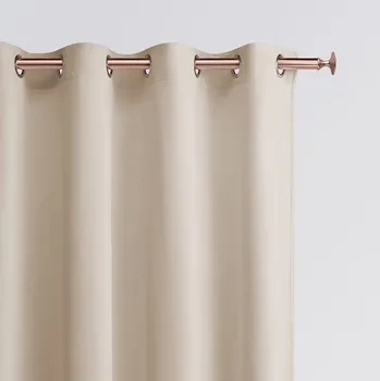 Závěs Krémový závěs Aura se zavěšením na stříbrná kolečka 140 x 250 cm