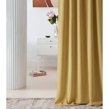 Závěs Hořčicově žlutý zatemňující závěs na kruhy 140 x 250 cm
