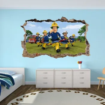 Samolepící dekorace Nálepka na zeď požárník Sam 47x77cm