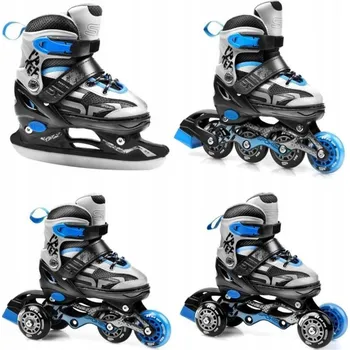 Zimní brusle Spokey Nastavitelné Brusle 2v1 modré, vel. 38-41