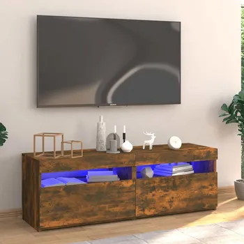 Televizní stolek vidaXL TV skříňka s LED osvětlením 120 x 35 x 40 cm [804381] Barva: kouřový dub