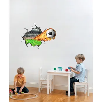 Samolepící dekorace Stylová nálepka na zeď pro chlapce fotbal 59 x 45 cm