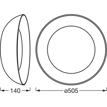 Svítidlo OSRAM LED stropní svítidlo ORBIS ALVA, černá/dřevěný dekor, Ø 51 cm dřevo, černá LED 36 W celkem - Doprava zdarma