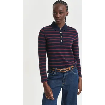 Dámská košile POLOKOŠILE GANT REG BRETON STRIPED LS PIQUE POLO EVENING BLUE