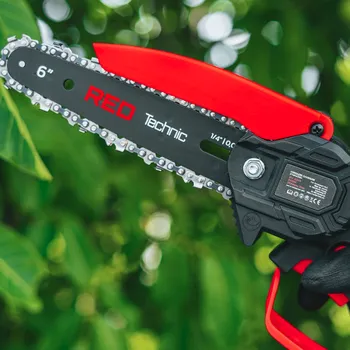 Pilová lišta Vodicí lišta RED TECHNIC se 2 řetězy pro akumulátorové řetězové pily 15 cm