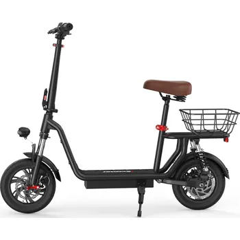 Elektrokoloběžka ISCOOTER Elektrická koloběžka se sedadlem a zadním košíkem iScooter i12 36V 7,5Ah baterie NO SIZE ČERNÁ