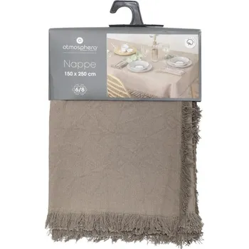 ubrus BAVLNĚNÝ UBRUS S TŘÁSNĚMI SVĚTLE ŠEDÝ VELKÝ 150 X 250 CM DO INTERIÉRU