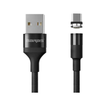Datový kabel Garas M1 - Magnetický USB kabel - Černý - USB C - 1 m