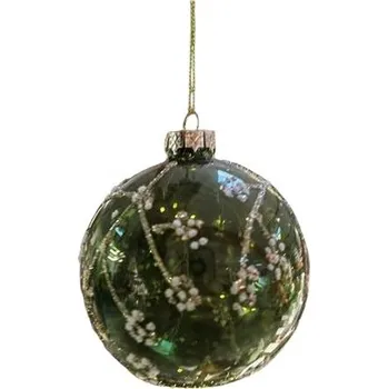Vánoční dekorace HIGHLIFE Vánoční ozdoba - Koule zelená průhledná