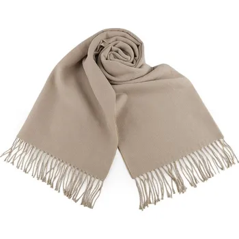 Šála Šála / pléd s třásněmi jednobarevný 65x190 cm - 9 béžová světlá