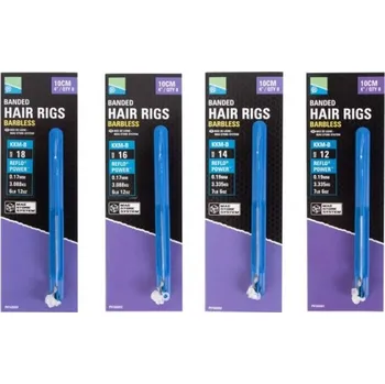 8ks - Hotový Návazec Preston KKM-B Mag Store Hair Rigs - Banded 10cm Velikost 14