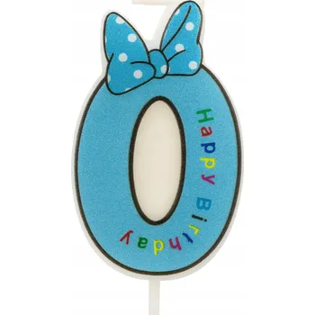 Dortová svíčka Svíčka pro děti číslo "0" modrá