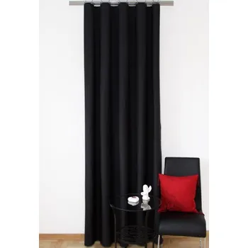 Závěs Moderní hotové závěsy černé barvy Délka: 250 cm