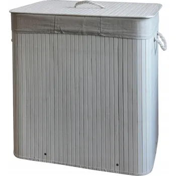 Koš na prádlo Bambusový koš na prádlo - 3 komory, 150 l Bílá