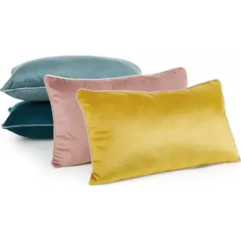 Dekorativní polštářek Sametový dekorační polštář s kontrastním lemováním Tmavě šedá