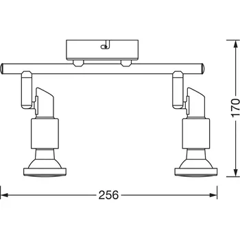 Lampička OSRAM stropní bodové světlo, stříbrné, kovové, 2 žárovky GU10-LED 2 700 K stříbrný 2 x 2,6 W LED