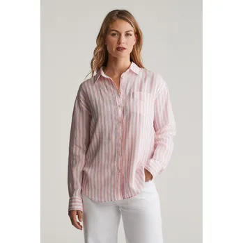 Dámská košile KOŠILE GANT REL STRIPED LINEN SHIRT GERANIUM PINK