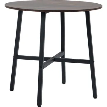 HOMCOM jídelní stůl jídelní stůl kuchyňský stůl pro 4 osoby, obývací stůl do jídelny, kuchyně, ocel, hnědý, 80 x 80 x 76 cm | Aosom