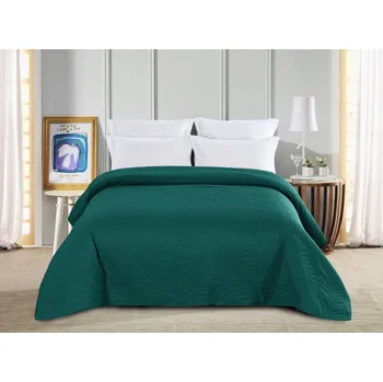 Přehoz na lůžko Zelený přehoz s motivem listů Šířka: 200 cm | Délka: 220 cm