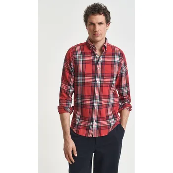 Pánské oblečení KOŠILE GANT REG WINDBLOWN FLANNEL CHECK SHIRT MODERN RUST