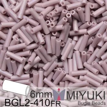 Korálek Korálky Miyuki Bugle Bead 6mm. Barva BGL2-410FR Matte Opaque Mauve AB. Balení 10g.