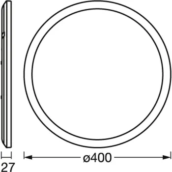 Svítidlo OSRAM LED stropní svítidlo ORBIS ULTRA SLIM, černé, Ø 40 cm, stmívatelné černá LED 22 W celkem - Doprava zdarma
