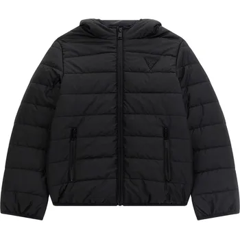 Dívčí bunda Dětská Zimní prošívaná bunda GUESS HOODED LS PADDED PUFFER W/ZIP H4BJ10WCFM0-JBLK – Černá 8