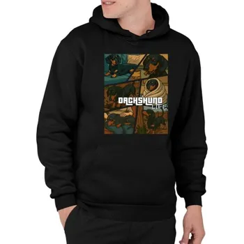 Žertovný předmět Dachshund life - Život jezevčíka - pánská mikina s potiskem- Tričkový.cz