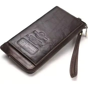 Peněženka Contacts® pánská kožená peněženka Petun Hnědá