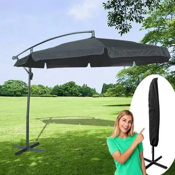 Slunečník Velký zahradní slunečník se stojanem v tmavě šedé barvě