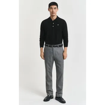 Pánské oblečení KALHOTY GANT FLANNEL HERRINGBONE SUIT PANTS ANTRACIT MELANGE
