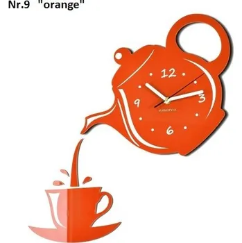 Hodiny Nástenné hodiny do kuchyne s tichým chodom oranžová