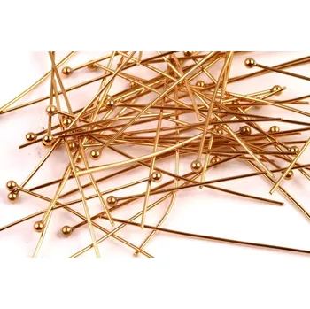 Korálek Ketlovací nýt s kuličkou 30 mm ocel tmavší zlatá