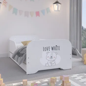 Dětská postel Kvalitní dětská postel 140 x 70 cm s medvídkem LOVE