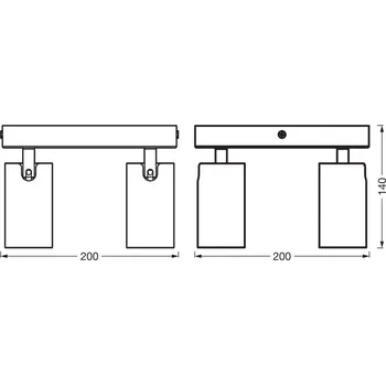 Lampička Stropní bodové osvětlení OSRAM OCTAGON PLATE, černé, 4 ks GU10-LED 927 černá 4 x 3,4 W LED - Doprava zdarma